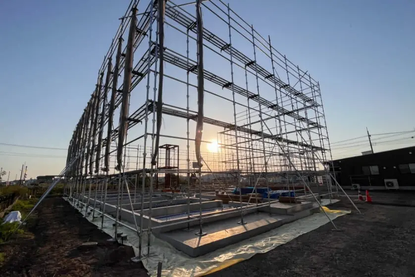 新築戸建現場の足場施工